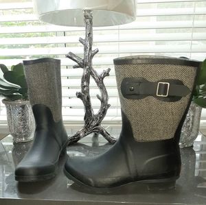 Chooka Rain Mud Boots Herringbone Buckle Boots, 7